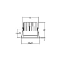 Brumberg Recessed LED downlight ALTERO, IP44, square, 8.3 x 8.3cm, changeable cover, 500mA, 9.2W 3000K 820lm 33°, white / gold