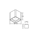 Brumberg Downlight QUIBIC firkantet, overflademonteret version, direkte / indirekte IP20, sort mat 