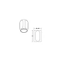 Brumberg Downlight PENCIL MINI cylindrisk, overflademonteret version IP20, pulverlakeret, hvid dæmpbar