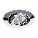 Recessed LED spot, IP20, round, Ø 8.2cm, Plug&Play 350mA, 7W 2700K 740lm 38°, swivelling 30°, chrome