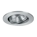 Recessed LED spot, IP20, round, Ø 8.2cm, Plug&Play 350mA, 7W 2700K 740lm 38°, swivelling 30°, matt alu
