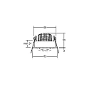 Brumberg Indbygningslampe IP65, blank, sort, gennemsigtig  6W 650lm 3000K 20-40° 20-40° CRI 80-89