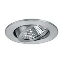Recessed LED spot, IP20, round, Ø 8.2cm, Plug&Play 350mA, 7W 3000K 740lm 38°, swivelling 30°, matt alu