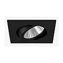 Indbygningslampe IP20, blank, sort, gennemsigtig  7W 740lm 3000K 20-40° 20-40° CRI 80-89