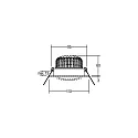 Brumberg Indbygningslampe IP20, blank, gennemsigtig dæmpbar 12W 1280lm 4000K 20-40° 20-40° CRI 80-89