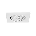 recessed luminaire IP20, glossy, transparent, white dimmable 12W 1230lm 3000K 20-40° 20-40° CRI 80-89
