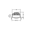 Brumberg Recessed outdoor LED spot dim2warm, IP65, 8.2 x 8.2cm, Plug&Play 350mA, 6W 1800-3000K 460lm 38°, swivelling 30°, chrome