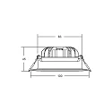 Brumberg Indbygningslampe BIG65 rund, stiv LED IP65, sort dæmpbar 8W 730lm 3000K 20-40° 20-40° CRI 80-89