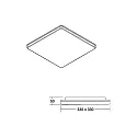 Brumberg outdoor ceiling luminaire BYAM-S MAXI square, CCT Switch, impact resistant, switchable, multipower IP65, white matt 