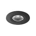 Indbygningslampe OBIRA rund, stiv, dæmpbar IP65, sort mat dæmpbar 6,9W 550lm 3000K 38° CRI >80