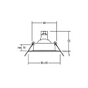 Brumberg Downlight 4VA stiv, firkantet GX5,3 IP65, rustfrit stål dæmpbar