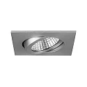 Brumberg Udendørs indbygningslampe svingbar, firkantet IP65, aluminum mat 