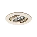Indbygget spotlys TIRREL-R GU10 / PAR16 rund, svingbar, med afstandsstykke GU10 IP20, struktureret sandbeige dæmpbar