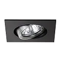 Downlight svingbar, firkantet GU10 IP20, aluminium, sort dæmpbar