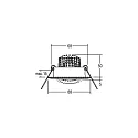 Brumberg Recessed LED spot, IP20, round, 230V AC, 6W 3000K 640lm 38°, swivelling 25°, white