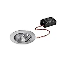 Recessed LED spot, IP20, round, 230V AC, 6W 3000K 640lm 38°, swivelling 20°, matt alu