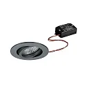 Indbygget spotlys TIRREL-R LED ON-OFF rund, svingbar, omskiftelig IP20, titan 