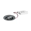 Indbygget spotlys TIRREL-R LED DIM rund, svingbar IP20, titan dæmpbar