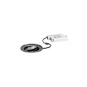 Indbygget spotlys TIRREL-R LED DIM rund, svingbar IP20, blank, sort dæmpbar
