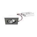 Downlight firkantet, svingbar IP20, titan dæmpbar