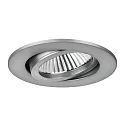 Brumberg Recessed LED spot set BB03 incl. converter, IP20, round, 230V, 6W 3000K 640lm 38°, swivelling 30°, dimmable, matt nickel