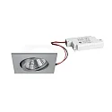 Downlight firkantet, dæmpbar IP20, aluminum mat dæmpbar