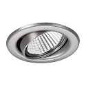 Brumberg Recessed LED spot set BB09 incl. converter, IP20, round, 230V, 6W 3000K 640lm 38°, swivelling 25°, stainless steel