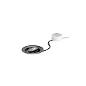 Indbygget spotlys TIRREL-R LED DIM ROUND-CONVERTER rund, svingbar IP20, blank, sort dæmpbar