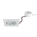 Indbygget spotlys TIRREL-S LED DIM ROUND-CONVERTER firkantet, svingbar IP20, pulverlakeret, hvid dæmpbar