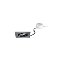 Indbygget spotlys TIRREL-S LED DIM ROUND-CONVERTER firkantet, svingbar IP20, blank, sort dæmpbar