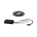 Indbygget spotlys TIRREL-R LED DIM CONNECTION-BOX rund, svingbar, DALI styrbar IP20, titan dæmpbar