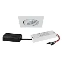 Indbygget spotlys TIRREL-S LED DIM CONNECTION-BOX firkantet, svingbar, til VDU-arbejdsstation, DALI styrbar IP20, pulverlakeret