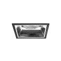Indbygnings loftlampe APOLLO MAXI firkantet, direkte IP20, sort, gennemsigtig 