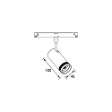 Brumberg Skinne spot PEPA RONDO 25°-55° / 8W cylindrisk, DALI styrbar, fokuserbar IP20, sort mat dæmpbar