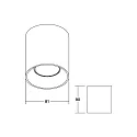 Brumberg overflade lampe TURN-R GU10 1-flamme, cylindrisk, stiv IP20, hvid mat dæmpbar