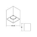overflade lampe TURN-S GU10 1-flamme, stiv, firkantet IP20, sort mat dæmpbar