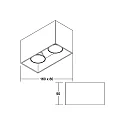 surface luminaire TURN-RE GU10 2 flames, square, rigid IP20, black matt dimmable