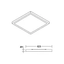 LED panel REFIDO 2CCT / 62.5 X 62.5 CM surface-mounted version, CCT Switch, UGR < 19, switchable