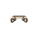 ceiling luminaire DACTYL 2 flames, adjustable E14 IP20, light wood, black matt dimmable