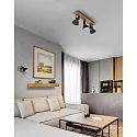 Brumberg Loftlampe DACTYL 3-flammer, justerbar E14 IP20, træ lys, sort mat dæmpbar