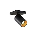 Loftlampe TAGES 1-flamme, firkantet GU10 IP20, sort mat dæmpbar