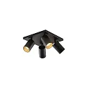 Loftlampe TAGES 4-flammer, firkantet GU10 IP20, sort mat dæmpbar