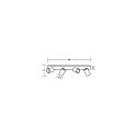 spotlight bar TAGES 4 flames, square, long GU10 IP20, black matt dimmable