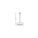 Brumberg Pendel TIM Ø 50CM up / down, med diffuser E27 IP20, nikkel mat dæmpbar