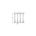 Brumberg pendant luminaire DAPHNE 4 flames E27 IP20, black matt dimmable