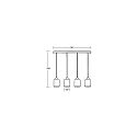 Brumberg pendant luminaire MURRAY 4 flames, cylindrical E27 IP20, black matt dimmable