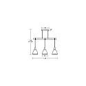Brumberg pendant luminaire BRENTHIS 3 flames, large E27 IP20, wood, black dimmable