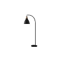 Standerlampe BRENTHIS down, stiv E27 IP20, træ, sort 