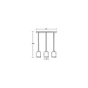 Brumberg Pendel MURRAY 3-flammer, cylindrisk E27 IP20, sort mat dæmpbar