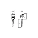 Brumberg LED ground spike luminaire, IP65, 230V AC, 6W 3000K 450lm 40°, with 200cm power cable and plug, structured black